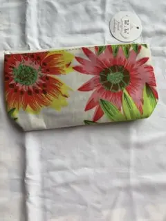 タグ付き　未使用　花柄　ミニ　ポーチ　ひまわり　フラワー