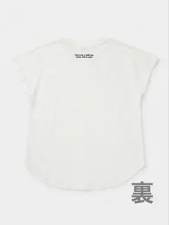 メッセージ刺繍入り 半袖Tシャツ ホワイトのサムネイル