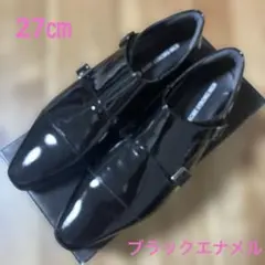 27cm ブラックエナメル　神戸ストロングメン　軽量ダブルモンクストラップのサムネイル