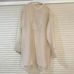 スピックアンドスパン　シースルードレスシャツ　ベージュ　フリーサイズ