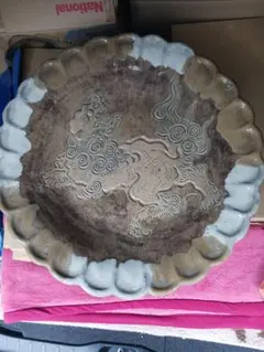 龍泉窯 天龍寺青磁鳳凰龍文大皿 - メルカリ
