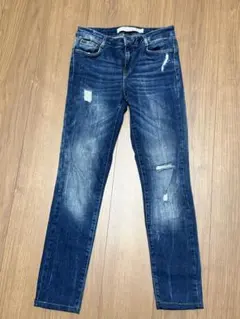 【ZARA】スキニーデニム ダメージ加工 EUR36 S〜Mサイズ