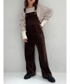 jumelle ワッフルコーデュロイサロペット