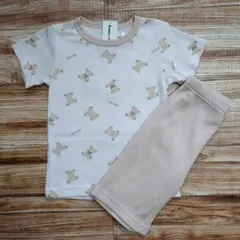 新品 未使用 動物 クマ 半袖 パジャマ 女の子 上下 110
