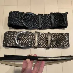 3本セット、レザーベルト 黒 ブロンズ