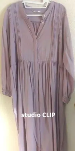 studio CLIP ラベンダー 長袖ロングワンピース