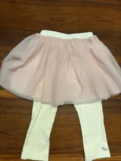 チュールスカート付きレギンス 90サイズ ピンク