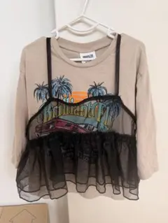 BREEZE ベージュTシャツ フリル付き