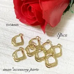 ＊P513＊3連不規則チャームパーツ・ゴールド