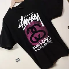 Stüssy ブラック Tシャツ EST.1980