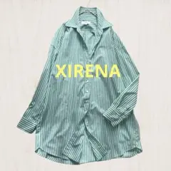春夏に◎ XIRENA ストライプシャツ グリーン 緑 オーバーサイズ ゆったりのサムネイル