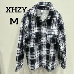 新品✨【M】ブラック・ホワイト チェック フランネルジャケット アウターメンズ