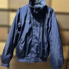 コロンビア　ナイロンジャケット 中綿 L ネイビー ロゴ刺繍アウトドア 古着