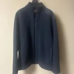 ネイビー フリースジャケット ストライプ