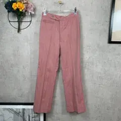 【美品】スラックス センタープレス S相当 レッド 無地 素材不明 レディース