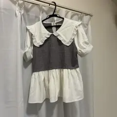 axes femme フリル襟 半袖トップス