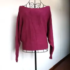 イング INGNI ニット セーター 長袖 ドロップショルダー ボートネック M