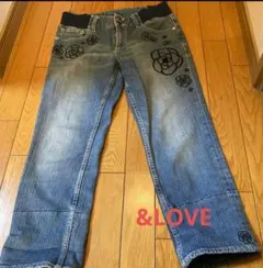 ＆LOVE【アンドラブ】カメリア刺繍ボーイフレンドデニムパンツ 67cmのサムネイル