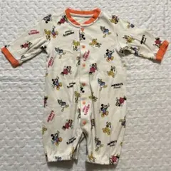 ディズニー総柄ロンパース 50〜60cm ミッキー　ミニー　ドナルド　プルート