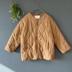 ザショップティーケー〔120〕あったか軽量◎ノーカラーキルティングジャケット