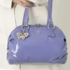 00s ANNA SUI アナスイ チャーム付きエナメルバッグ パープル 00s ANNA SUI アナスイ チャーム付きエナメルバッグ パープル - メルカリ