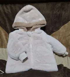 コムサイズム　ファージャケット フード付き