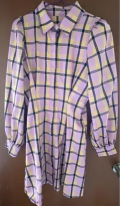 最終価格！ ワンピース シャツワンピース clear ピンク チェック