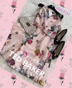 【美品】 テッドベイカーTED BAKER 花柄　ドレス　ワンピース ひざ丈　L