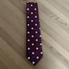 新品未使用 PARQUET ワインレッド 野球デザイン ネクタイ