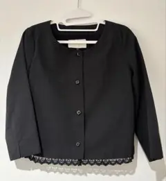 2WAY 裾レース脱着可♪ ノーカラージャケットM セレモニー フォーマル