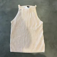 H&M リブニット タンクトップ ピンク　ノースリーブのサムネイル