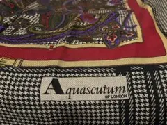Aquascutum ストール ショール ストラップモチーフ 千鳥格子
