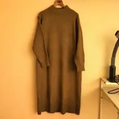 ロングニットワンピース 長袖
