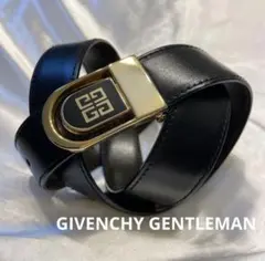 GIVENCHY GENTLEMANイタリア製レザーベルト ロゴゴールドバックルのサムネイル