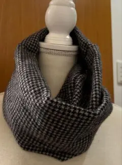ウール100% 千鳥柄　ネックウォーマー　ハンドメイド