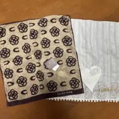 CLATHAS 花柄タオルハンカチ　2枚セット