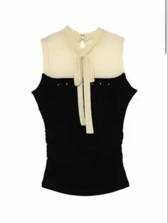 andmary Amy ribbon tops ブラック
