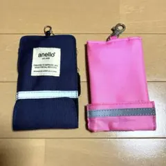 anello パスケース ネイビー 、ノーブランドパスケースピンク2個セット