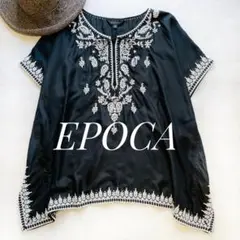 美品✴︎EPOCA 40 ポンチョ ブラウス シルク エポカ 洗濯可 ブラック 絹
