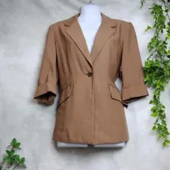 テーラードジャケット　11R　麻混 クリーニング済み