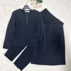 【洗える！】NATURAL BEAUTY BASIC スーツ3点セット ネイビー