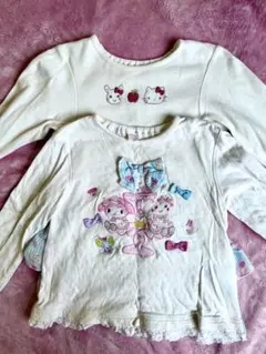 110 キティ マイメロ コラボ クーラクール ロンT 長袖Tシャツ 女の子