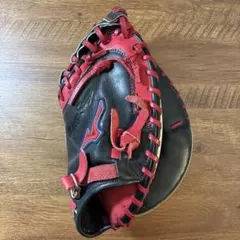 ミズノ ビクトリーステージ 軟式用 キャッチャーミット 捕手用 ブラック×レッド