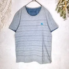 バーバリーブラックレーベル　半袖Tシャツ 【2】 ボーダー　ワンポイント　春夏