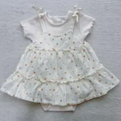 【プティマイン/petitmain】 花柄ワンピース× ロンパース(70cm)