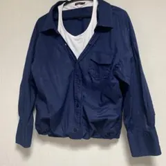 トップス　長袖　カットソー　ネイビー　シャツ　Mサイズ