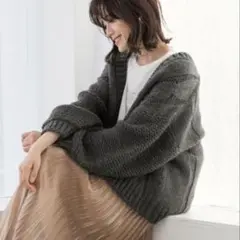 LOWRYS FARM ローリーズファーム　1.5Gケーブルカーディガン