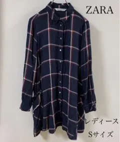 ★激レア★ZARA ザラベーシック　チェックシャツ シャツワンピース　Sサイズ