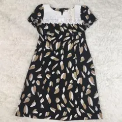 タグ付✨Super Beauty 花柄ワンピース 42 フレア レース＆リボン