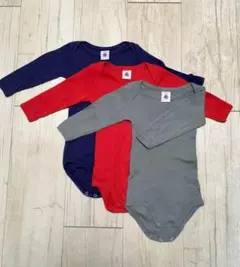 プチバトー 肌着 ロンパース 6m 67cm 3枚 セット